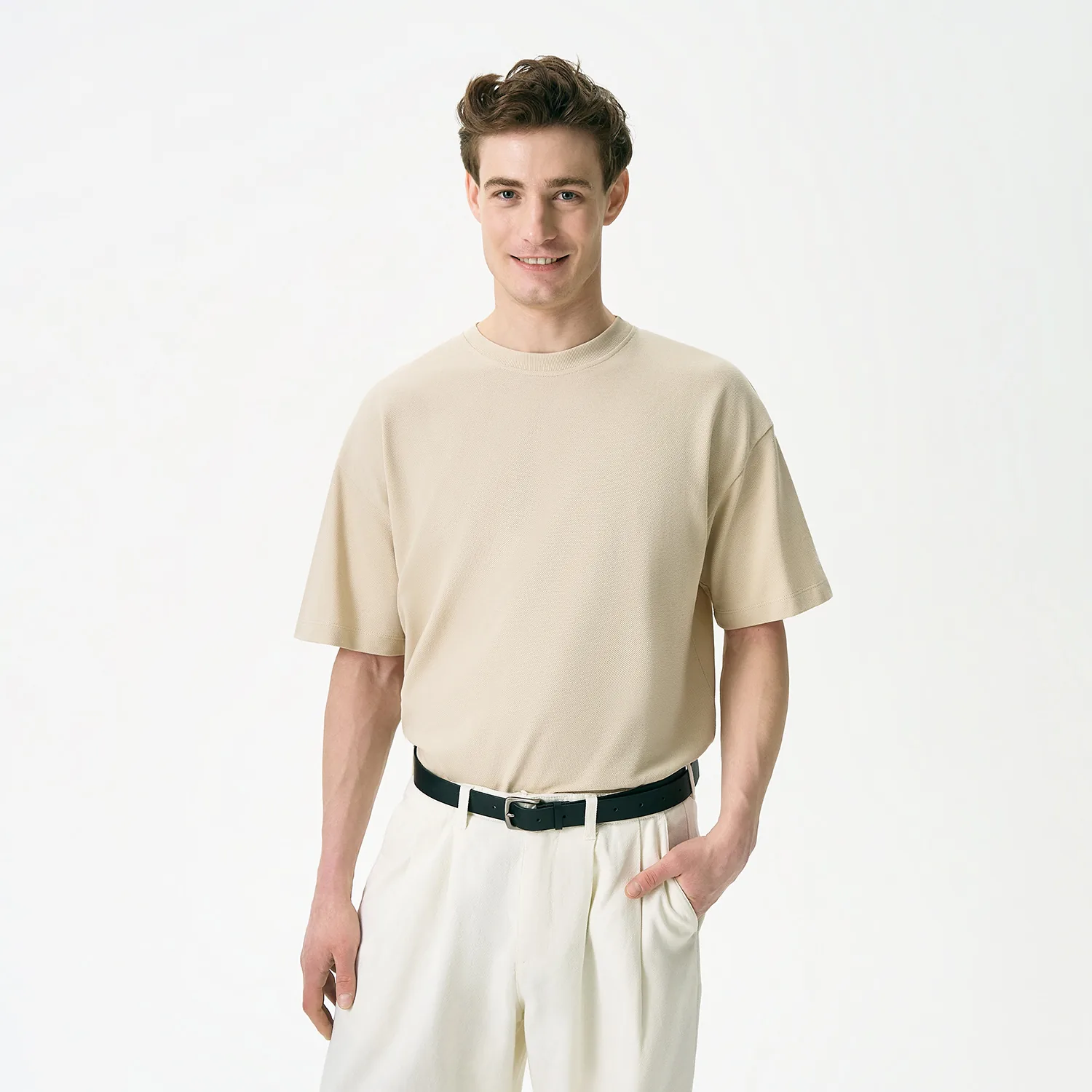Футболка унисекс премиум Аура (Aura), 200гр. бежевый, размер 3XL/4XL