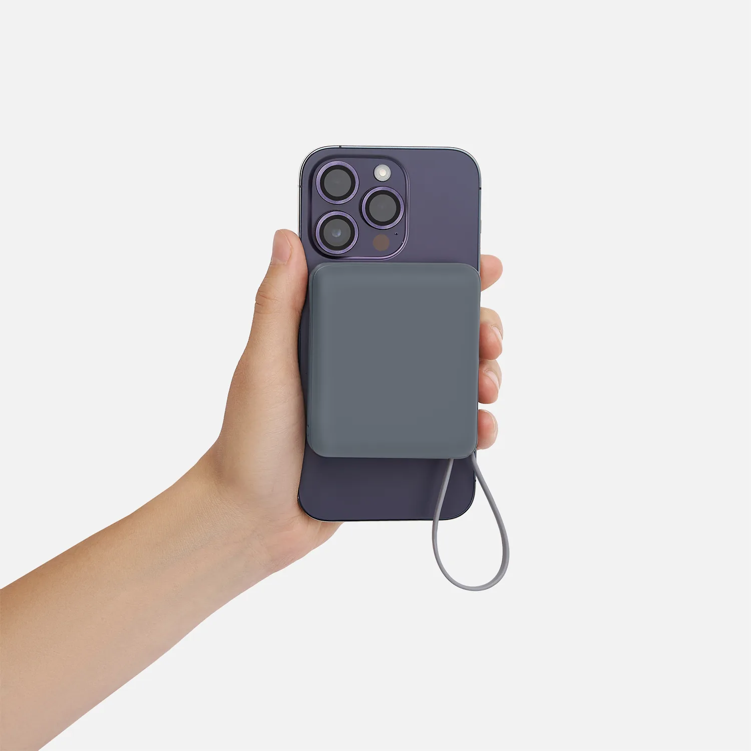Внешний аккумулятор с подсветкой Риттер PD (Ritter PD) 10000mAh с функцией беспроводной зарядки 15W, серый фото 10