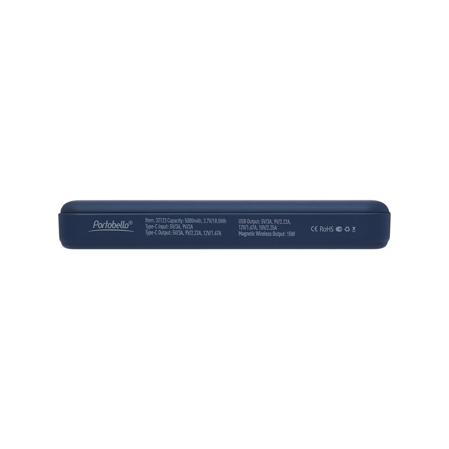 Внешний аккумулятор Ларго PD (Largo PD) 5000mAh с функцией беспроводной зарядки 15W, синий фото 6