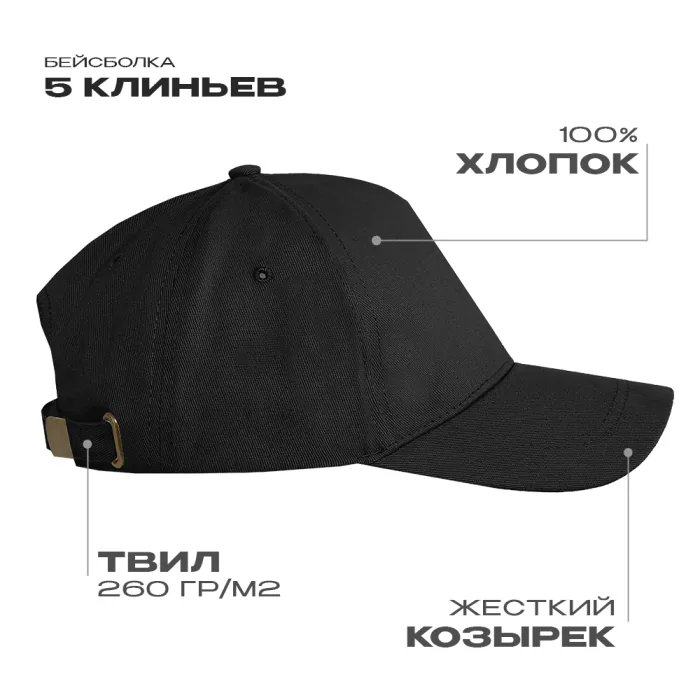 Бейсболка STAN 5 клиньев хлопок, 260, 112