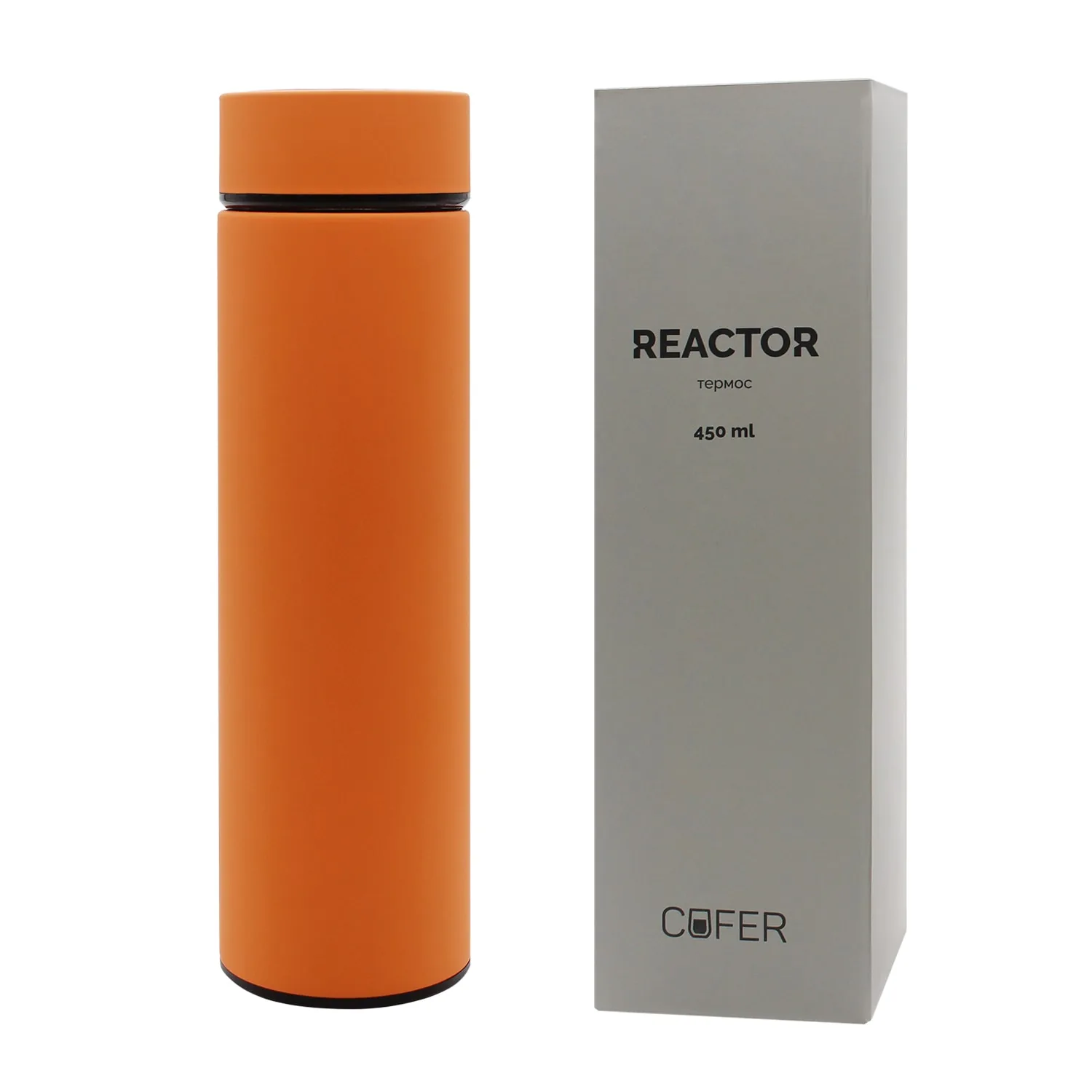 Термос Reactor софт-тач с датчиком температуры (оранжевый) фото 4