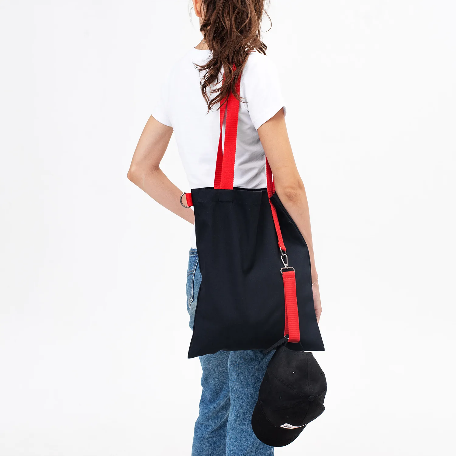 Шоппер Superbag black (чёрный с красным) фото 6