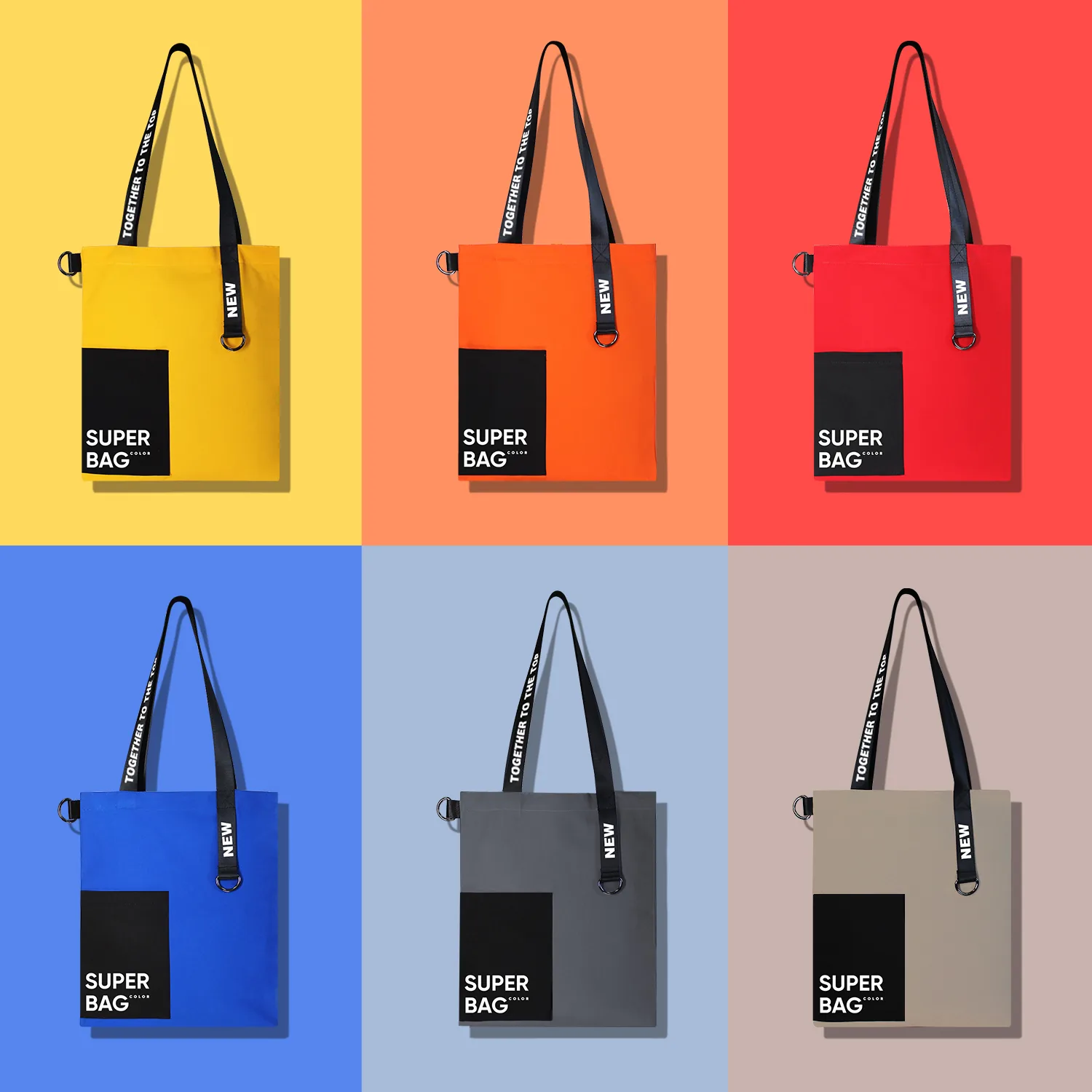 Шоппер Superbag Color (синий с чёрным) фото 8