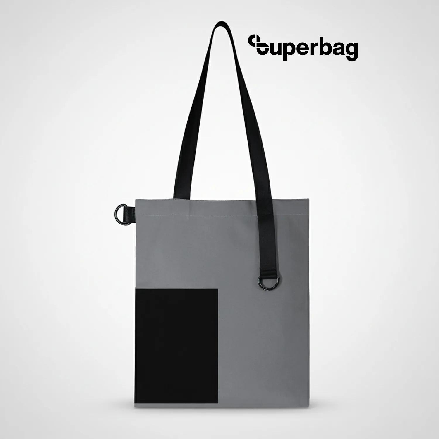 Шоппер Superbag Color (серый с чёрным)