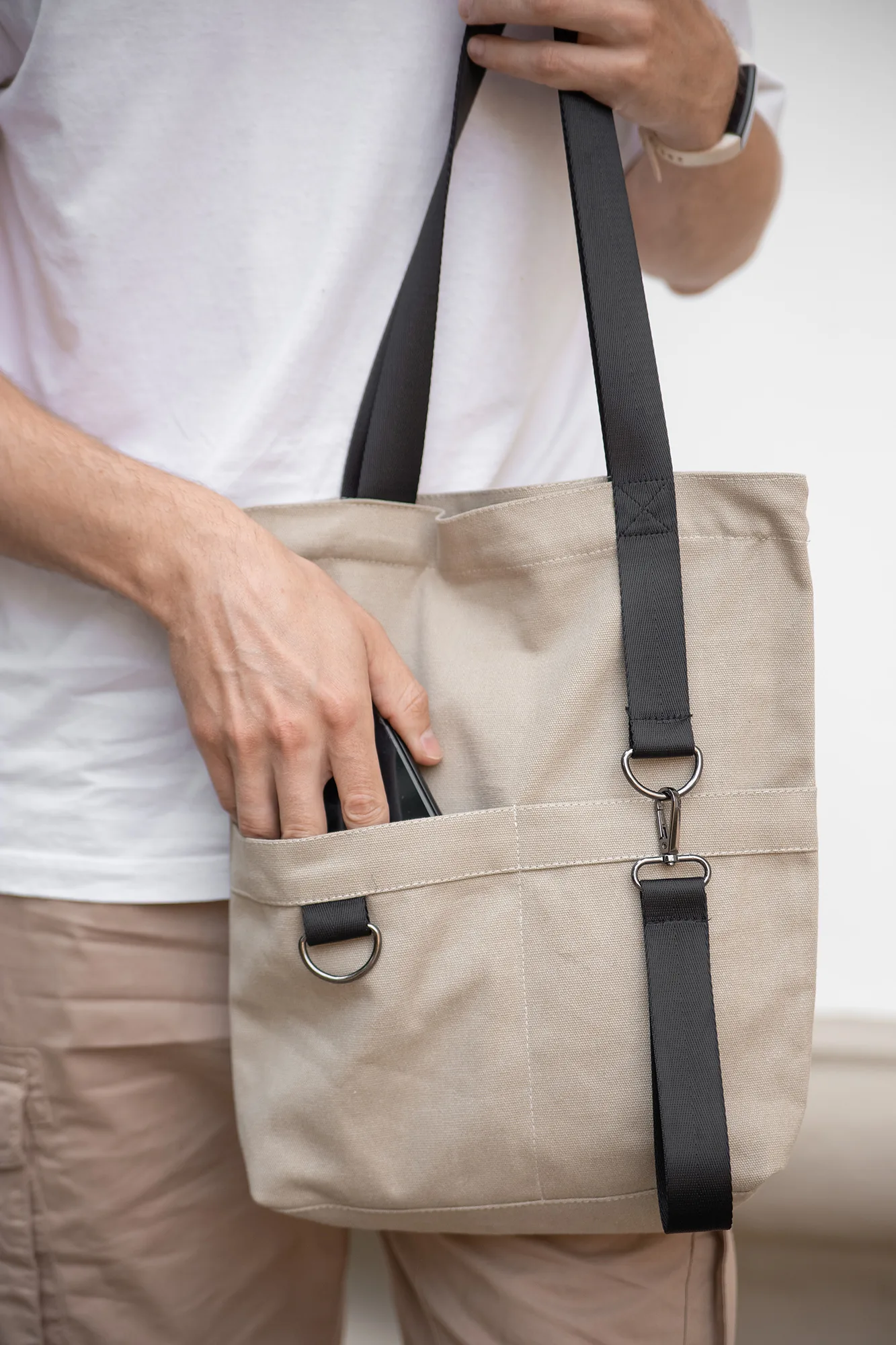Шоппер Superbag ZIP, с двумя карманами и молнией (песочный) фото 8