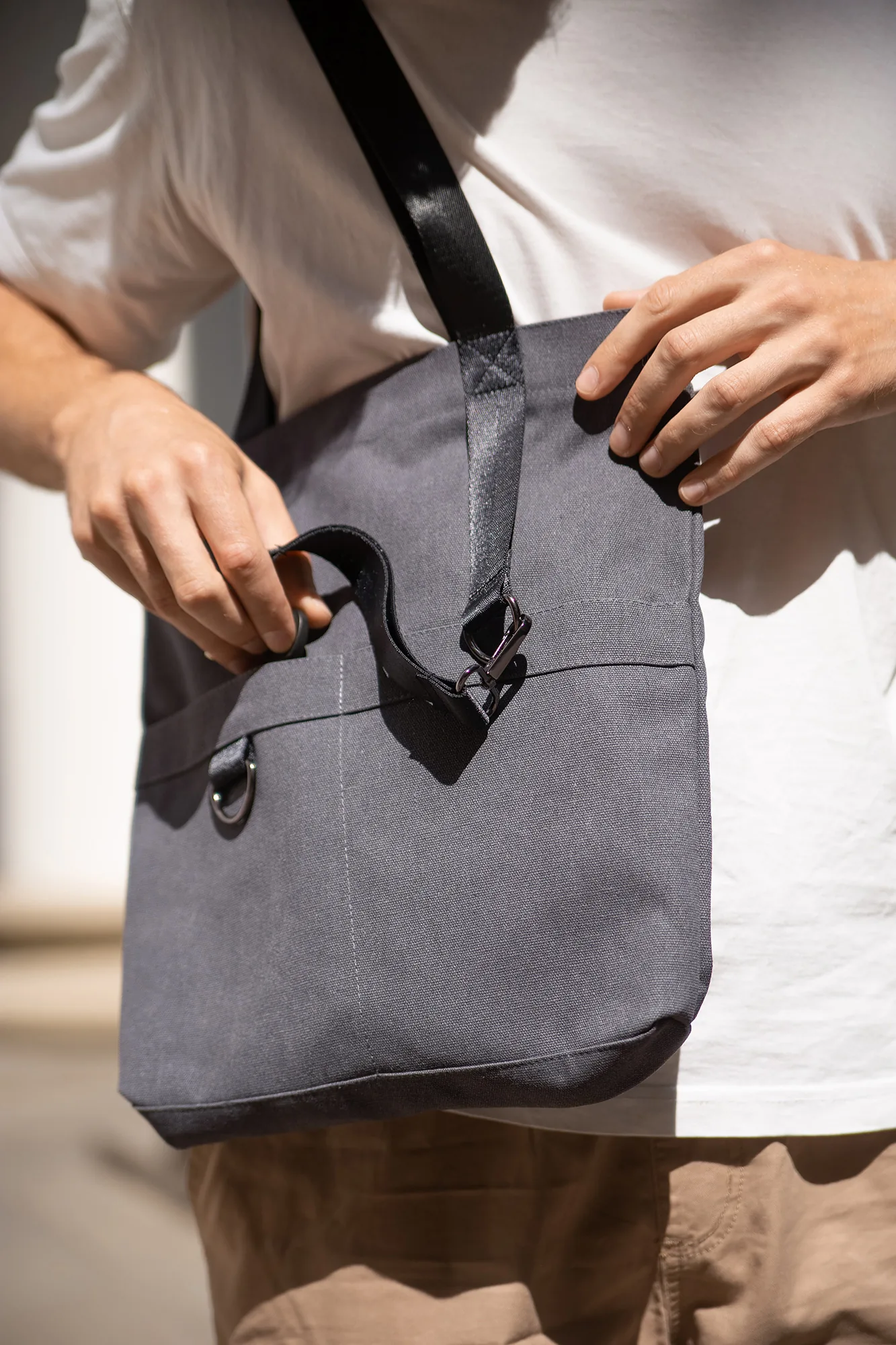 Шоппер Superbag ZIP, с двумя карманами и молнией (серый) фото 6