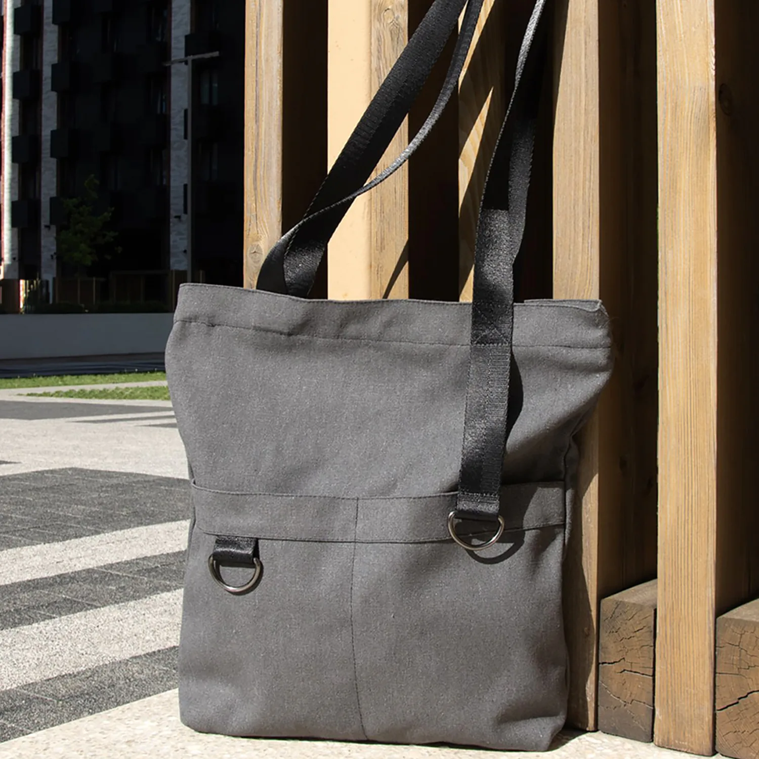 Шоппер Superbag ZIP, с двумя карманами и молнией (серый) фото 8