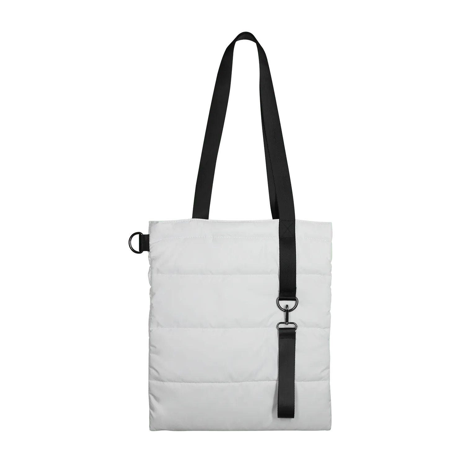Шоппер Superbag Bubble, стёганый, с магнитной кнопкой (белый с черным) фото 3
