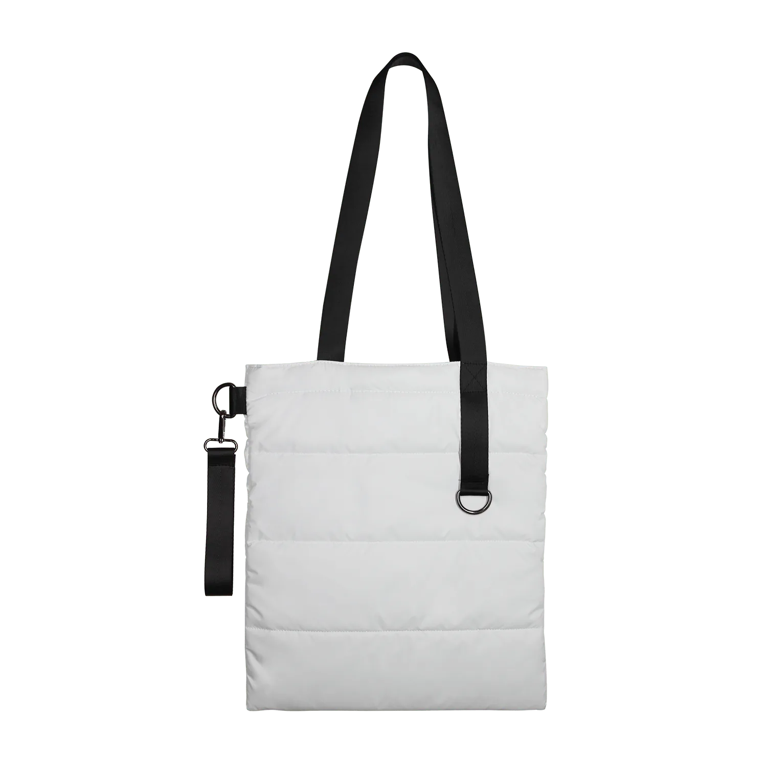 Шоппер Superbag Bubble, стёганый, с магнитной кнопкой (белый с черным) фото 4