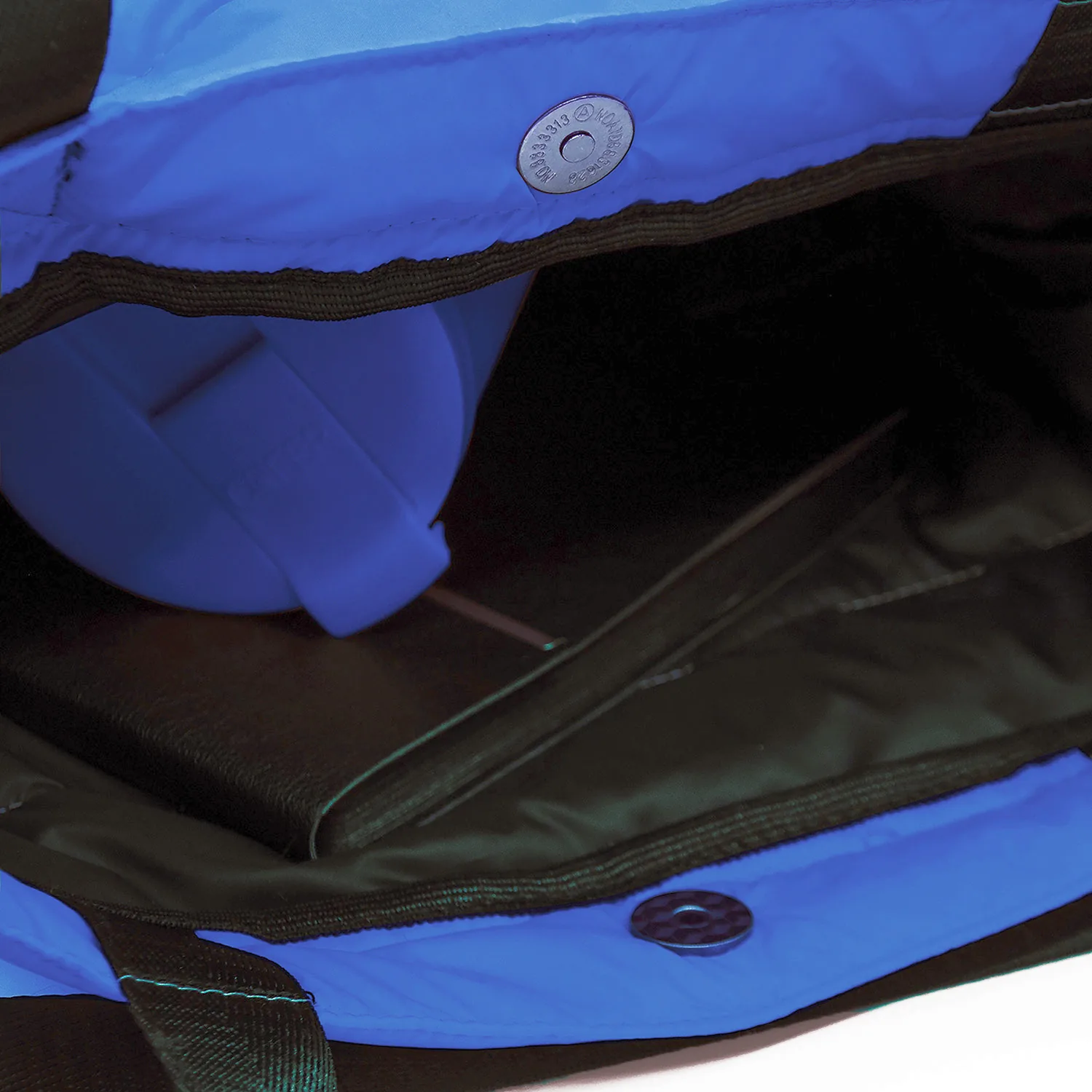 Шоппер Superbag Bubble, стёганый, с магнитной кнопкой (голубой с черным) фото 7