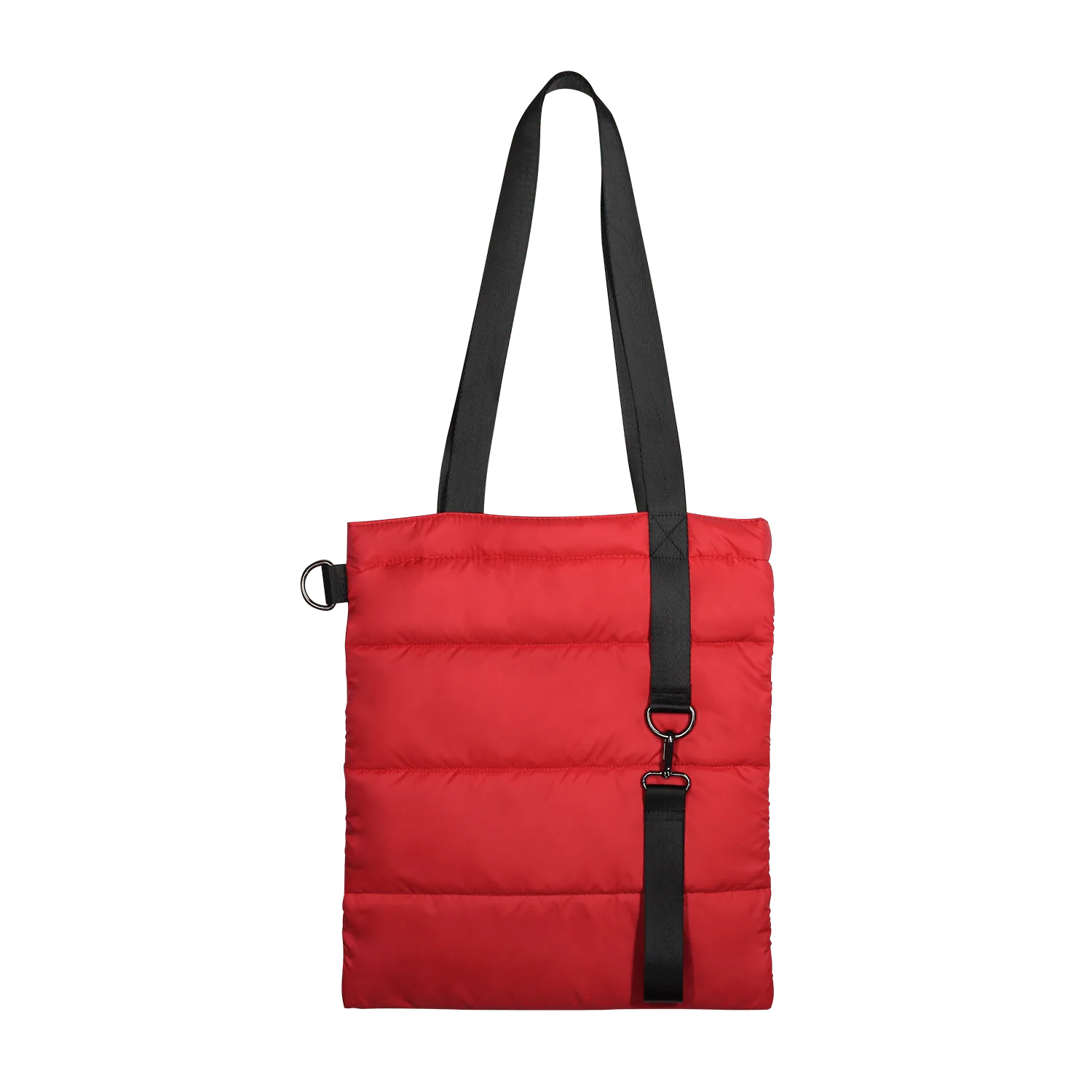Шоппер Superbag Bubble, стёганый, с магнитной кнопкой (красный с чёрным) фото 3