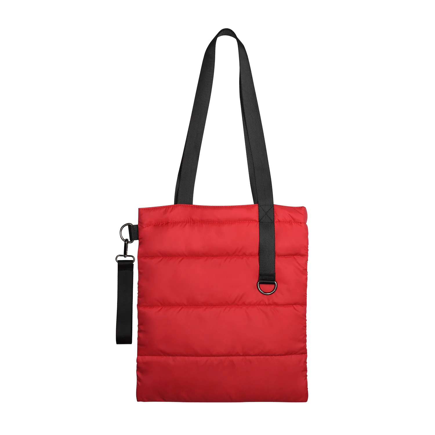 Шоппер Superbag Bubble, стёганый, с магнитной кнопкой (красный с чёрным) фото 4