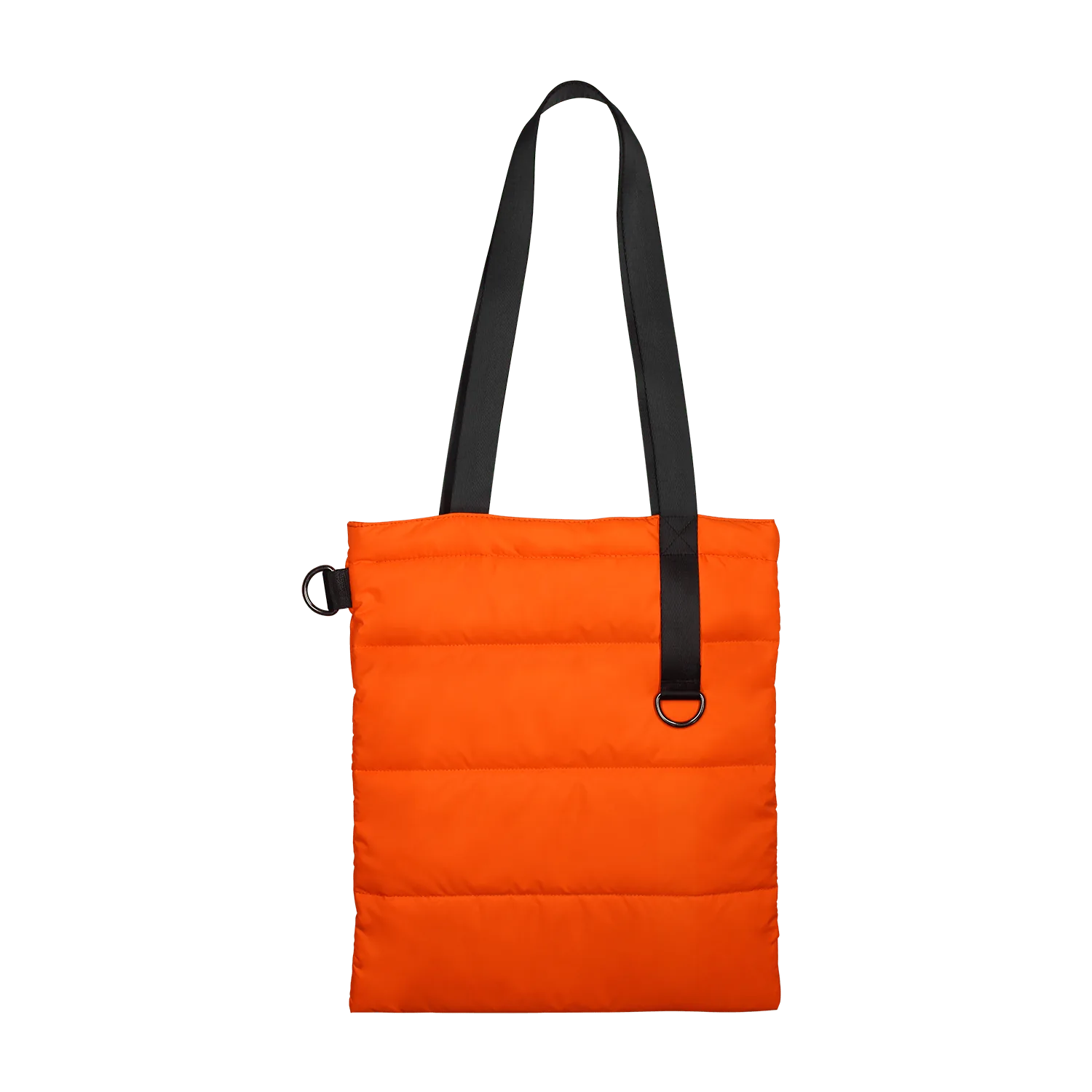Шоппер Superbag Bubble, стёганый, с магнитной кнопкой (оранжевый с чёрным) фото 2