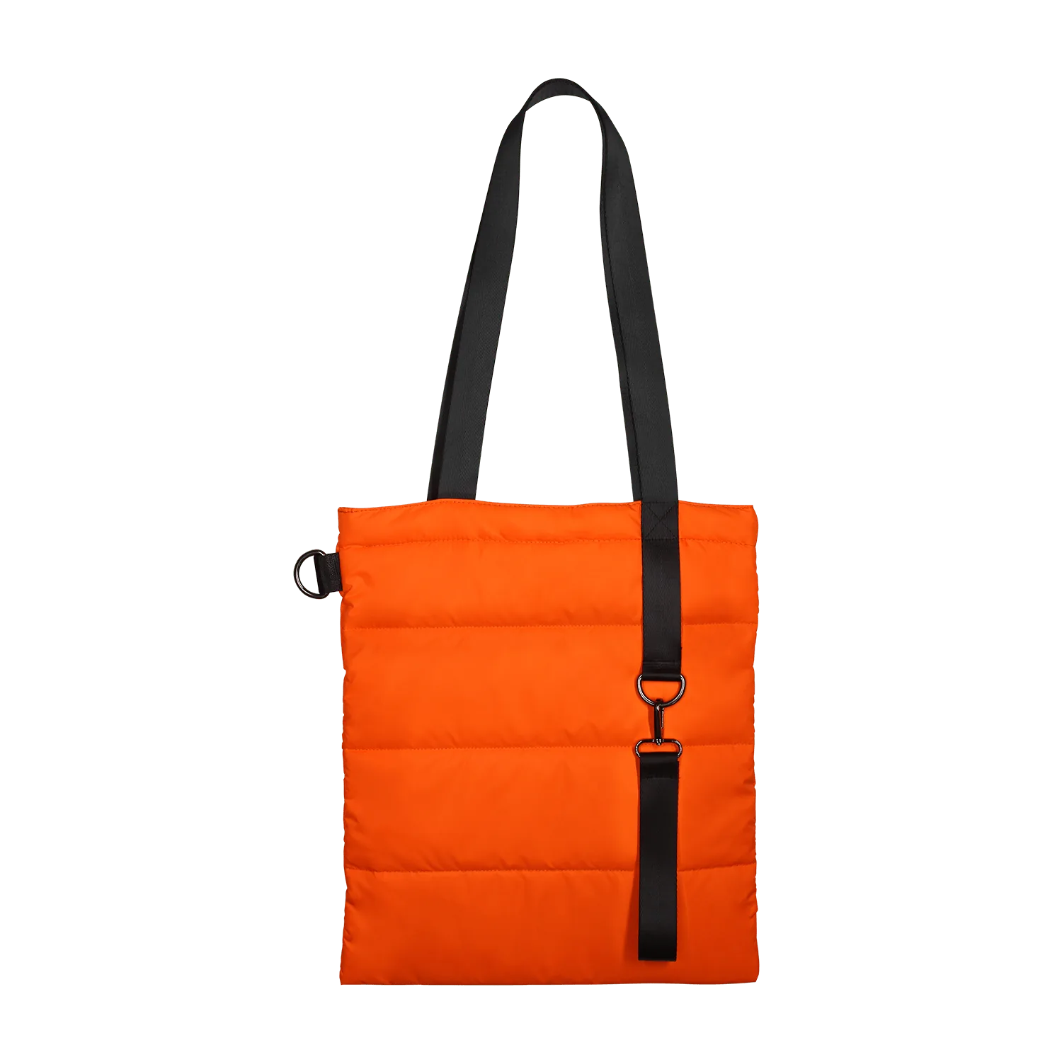 Шоппер Superbag Bubble, стёганый, с магнитной кнопкой (оранжевый с чёрным) фото 3