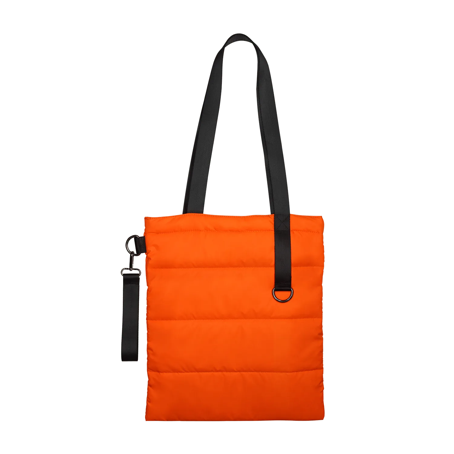 Шоппер Superbag Bubble, стёганый, с магнитной кнопкой (оранжевый с чёрным) фото 4