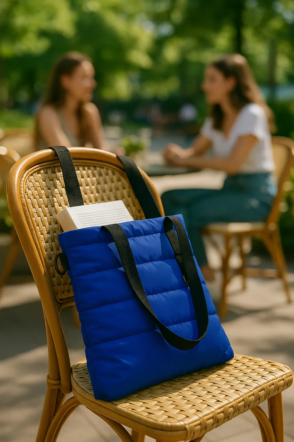 Шоппер Superbag Bubble New, стёганый, со скрытой магнитной кнопкой (синий с чёрным) фото 7