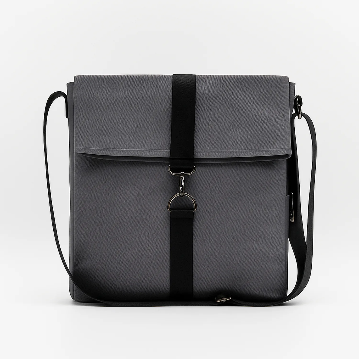 Шоппер Superbag Companion, с тремя отделениями, боковым креплением (карабин) и карманом (серый с черным) фото 3
