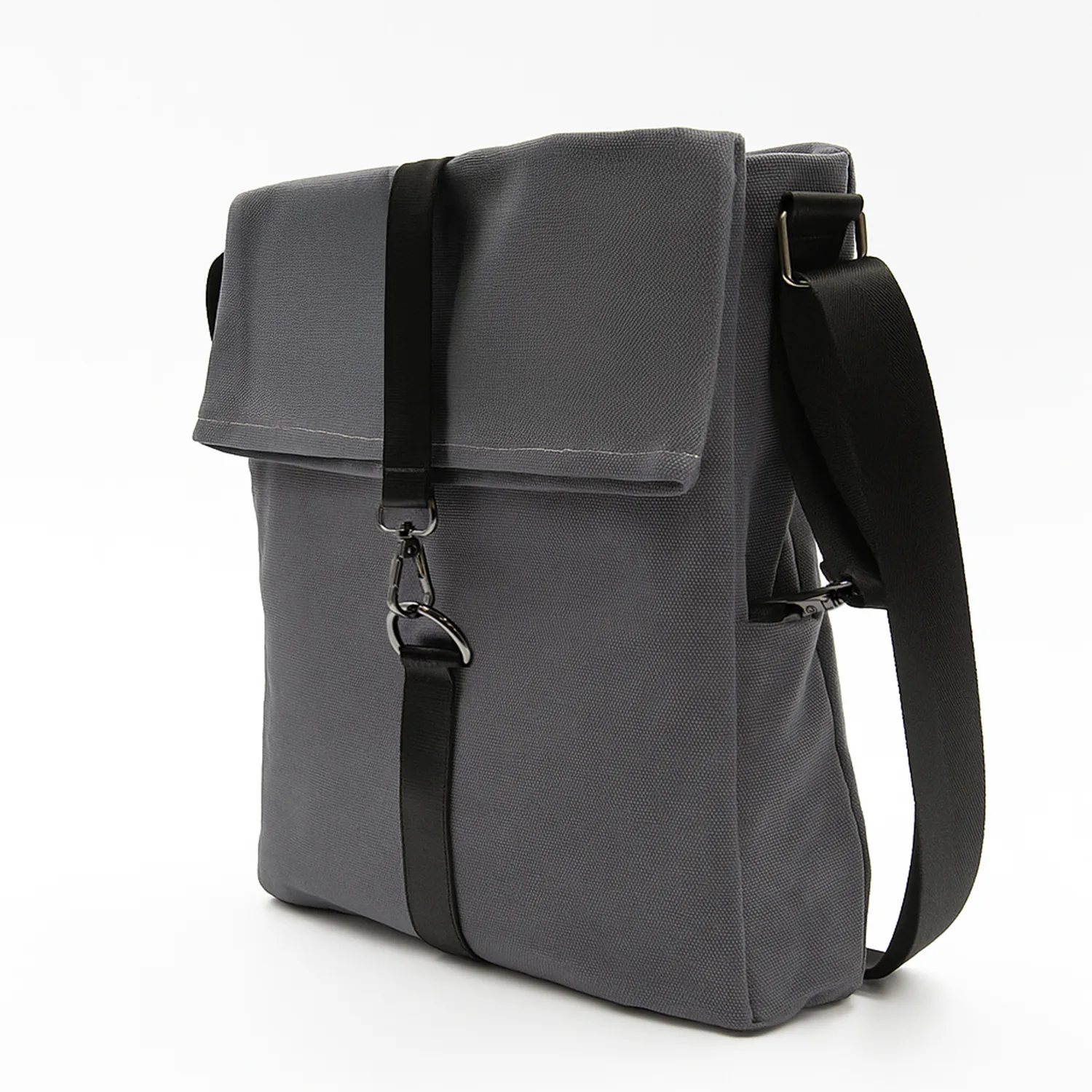 Шоппер Superbag Companion, с тремя отделениями, боковым креплением (карабин) и карманом (серый с черным) фото 6