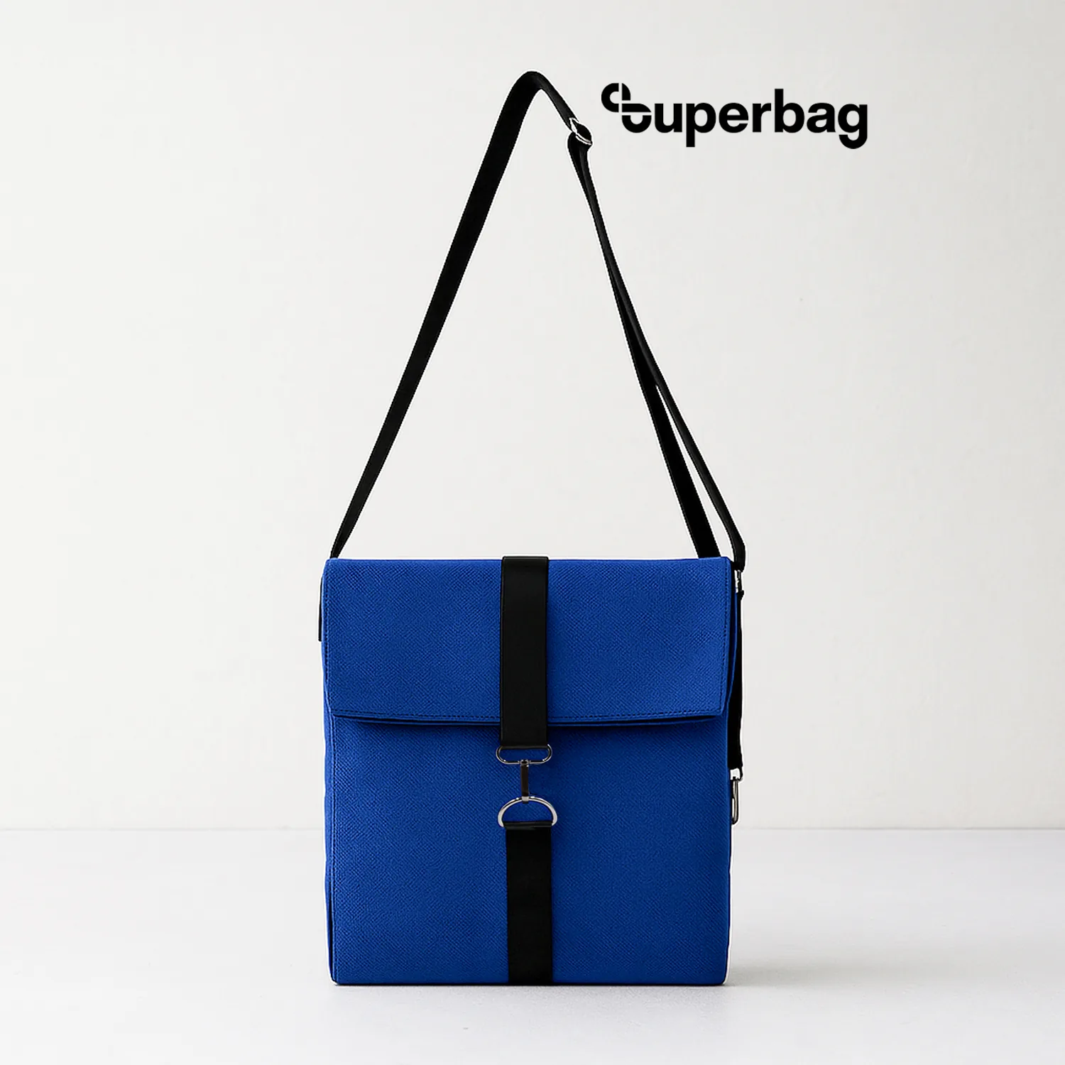 Шоппер Superbag Companion, с тремя отделениями, боковым креплением (карабин) и карманом (синий с черным)