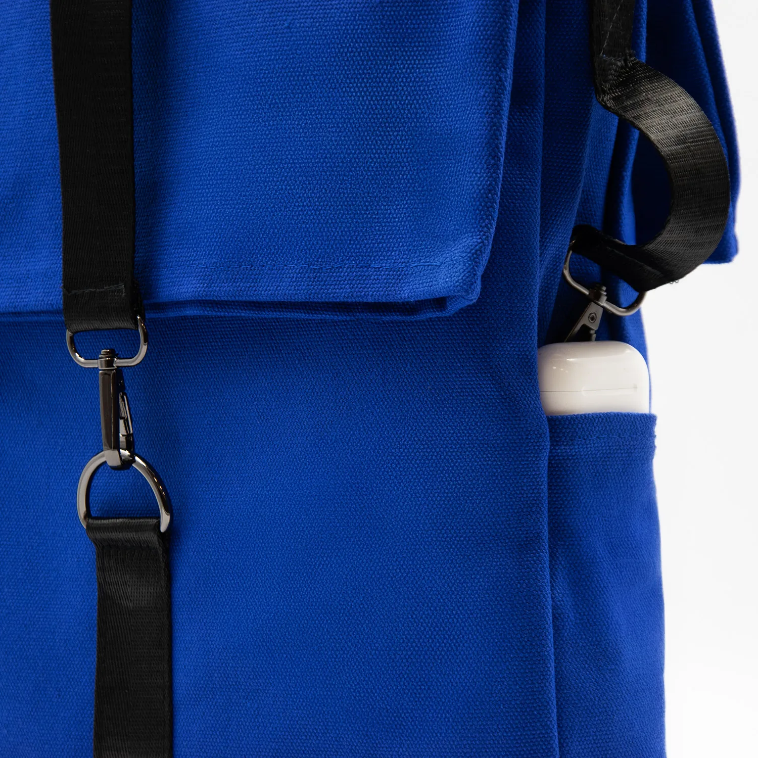Шоппер Superbag Companion, с тремя отделениями, боковым креплением (карабин) и карманом (синий с черным) фото 7