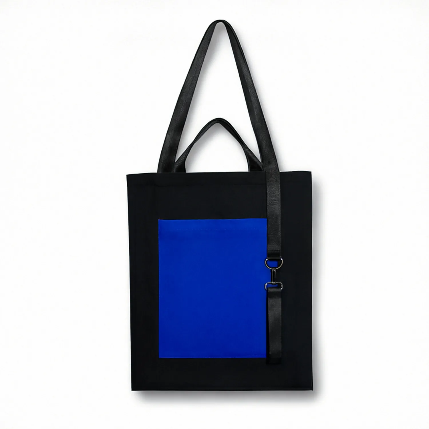 Шоппер Superbag Big Pocket, с карманом на молнии (черный с синим) фото 3