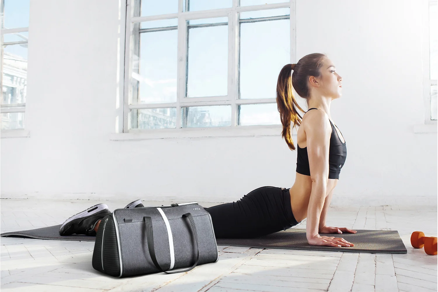 Спортивная KORIN сумка FlexPack Gym 49х26х23 см, темно-серая фото 14