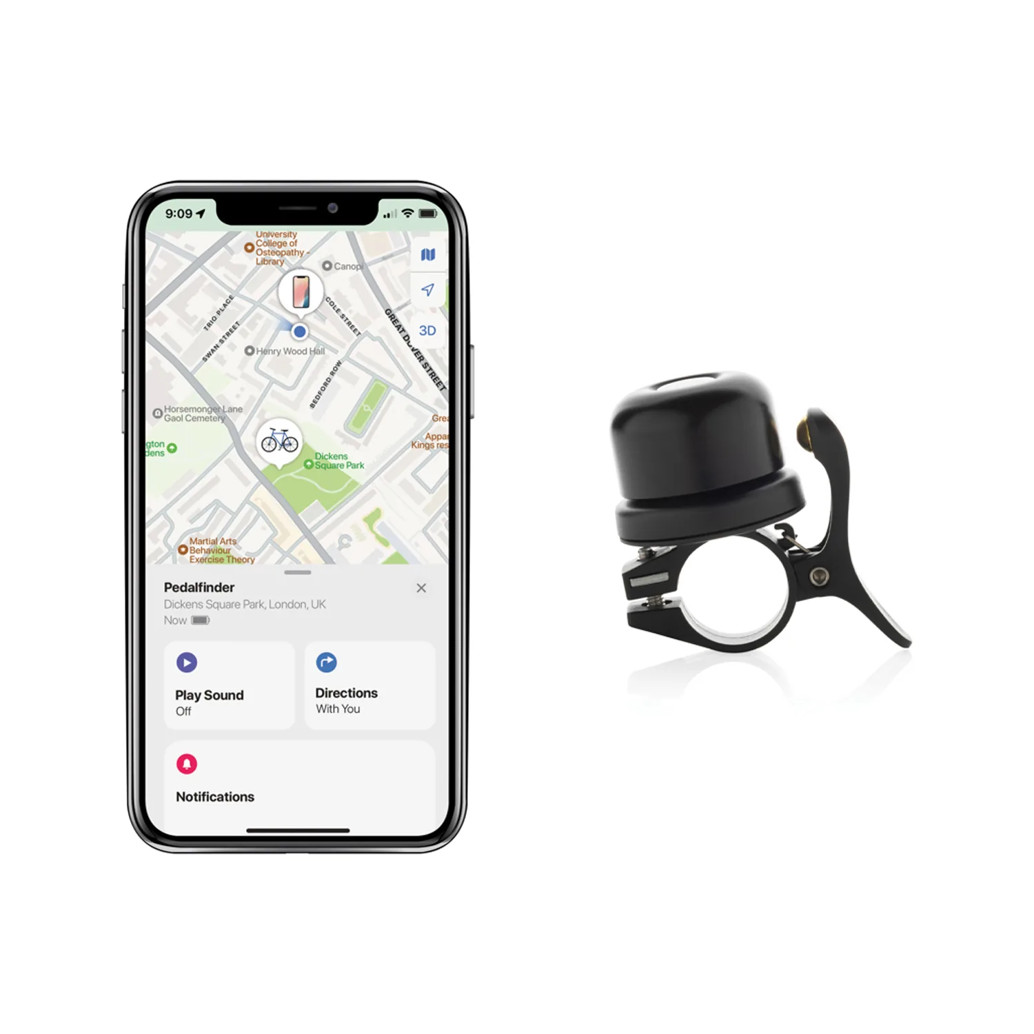 Велосипедный звонок Pedalfinder с технологией Find My фото 6