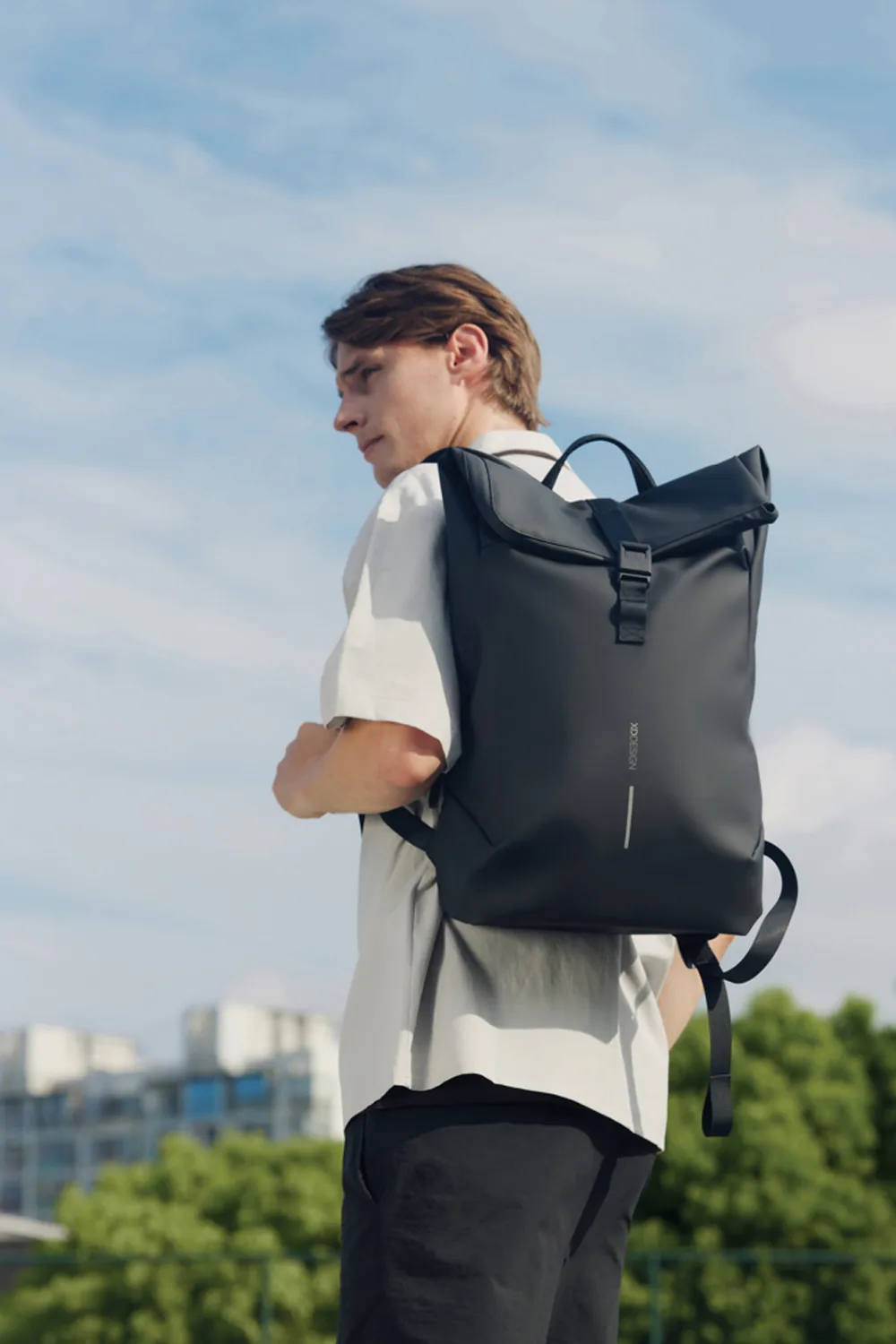 Антикражный водонепроницаемый рюкзак Urban Flap-Top, черный фото 31