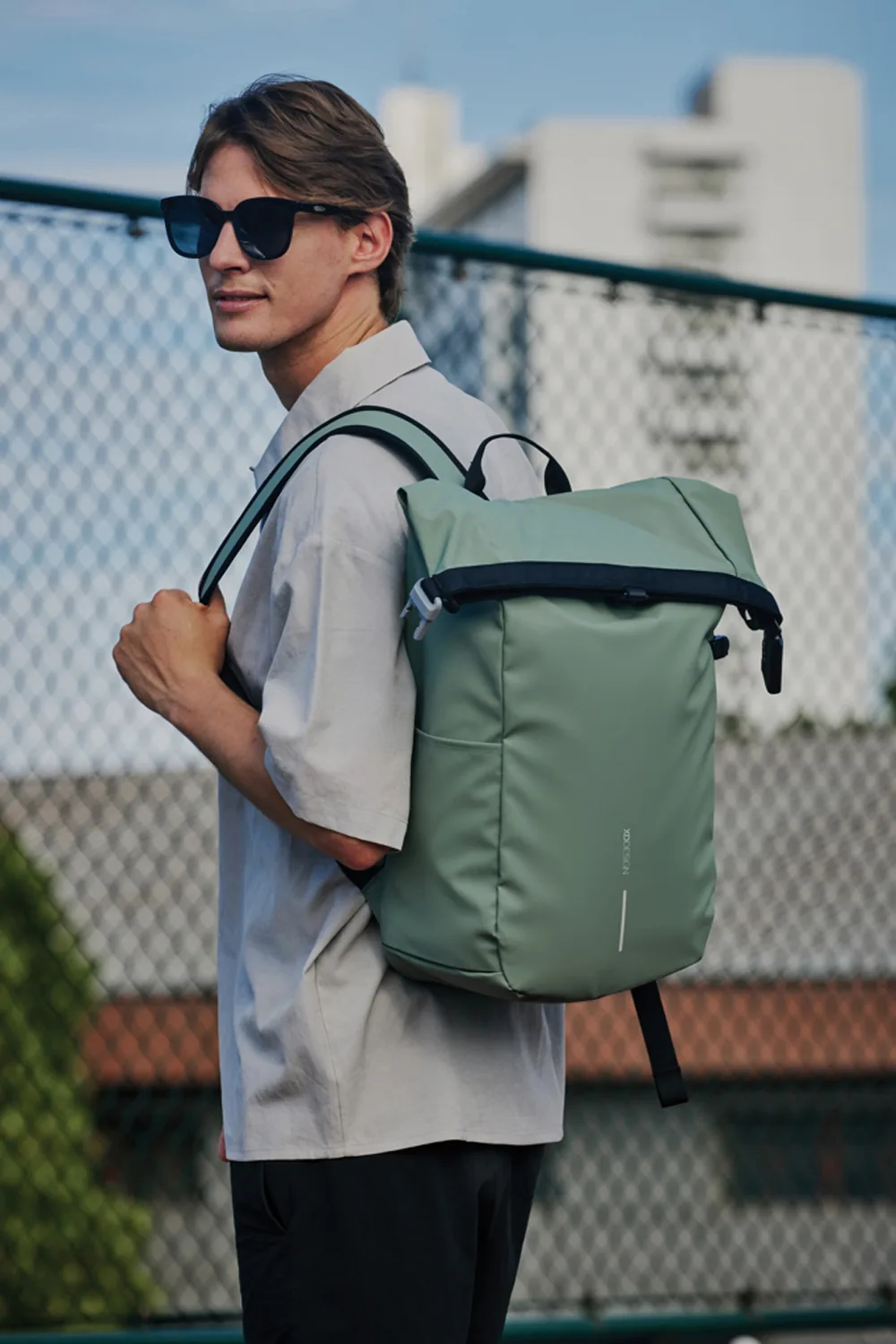 Антикражный рюкзак Urban Roll-top, зеленый фото 6