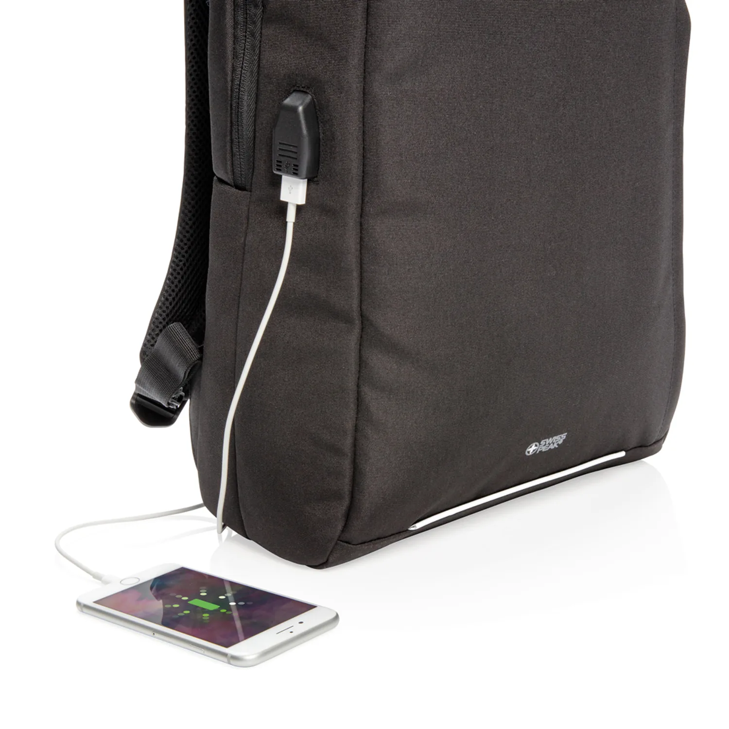 Рюкзак Swiss Peak с RFID-защитой и USB-A из rPET AWARE™, 15,6’’ фото 8