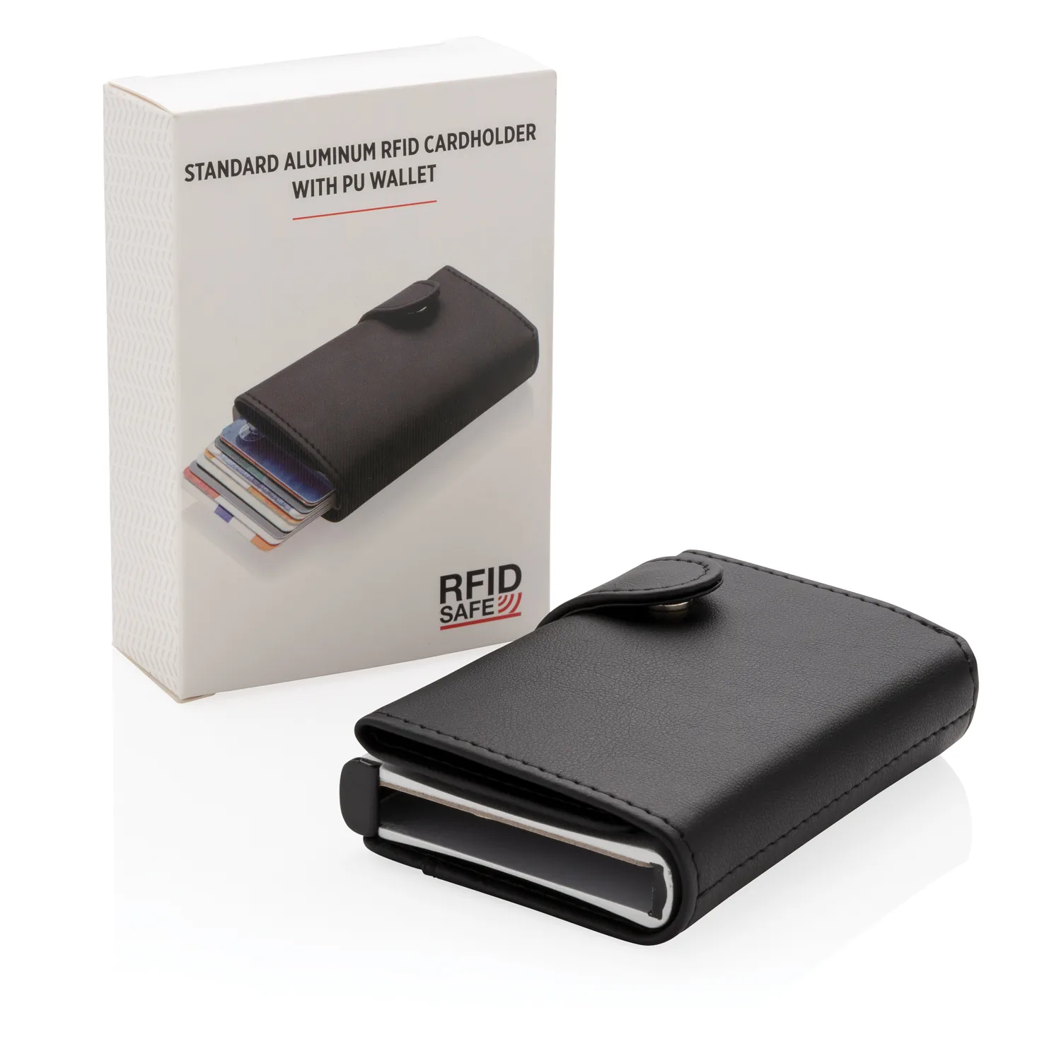 Алюминиевый картхолдер Standard с PU кошельком и защитой RFID фото 2