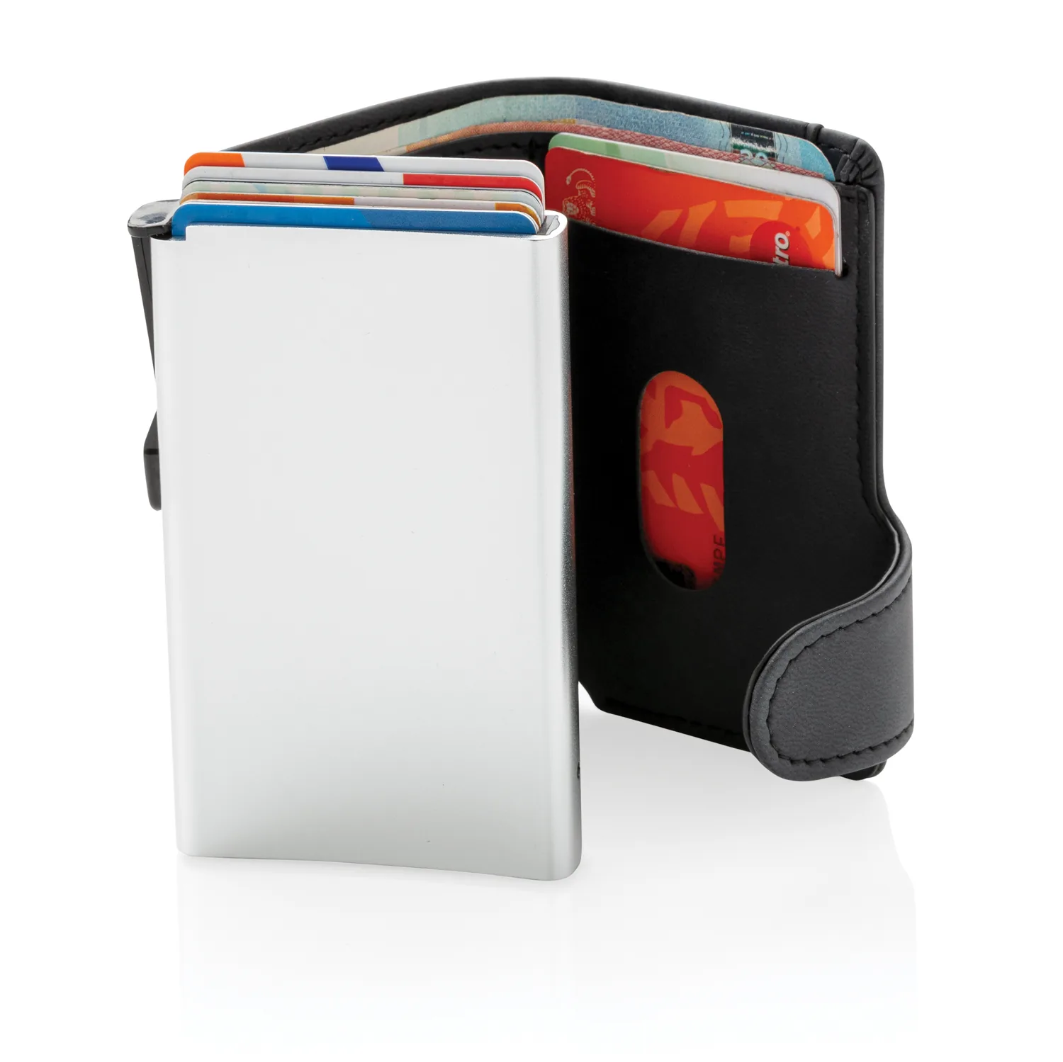 Алюминиевый картхолдер Standard с PU кошельком и защитой RFID фото 3