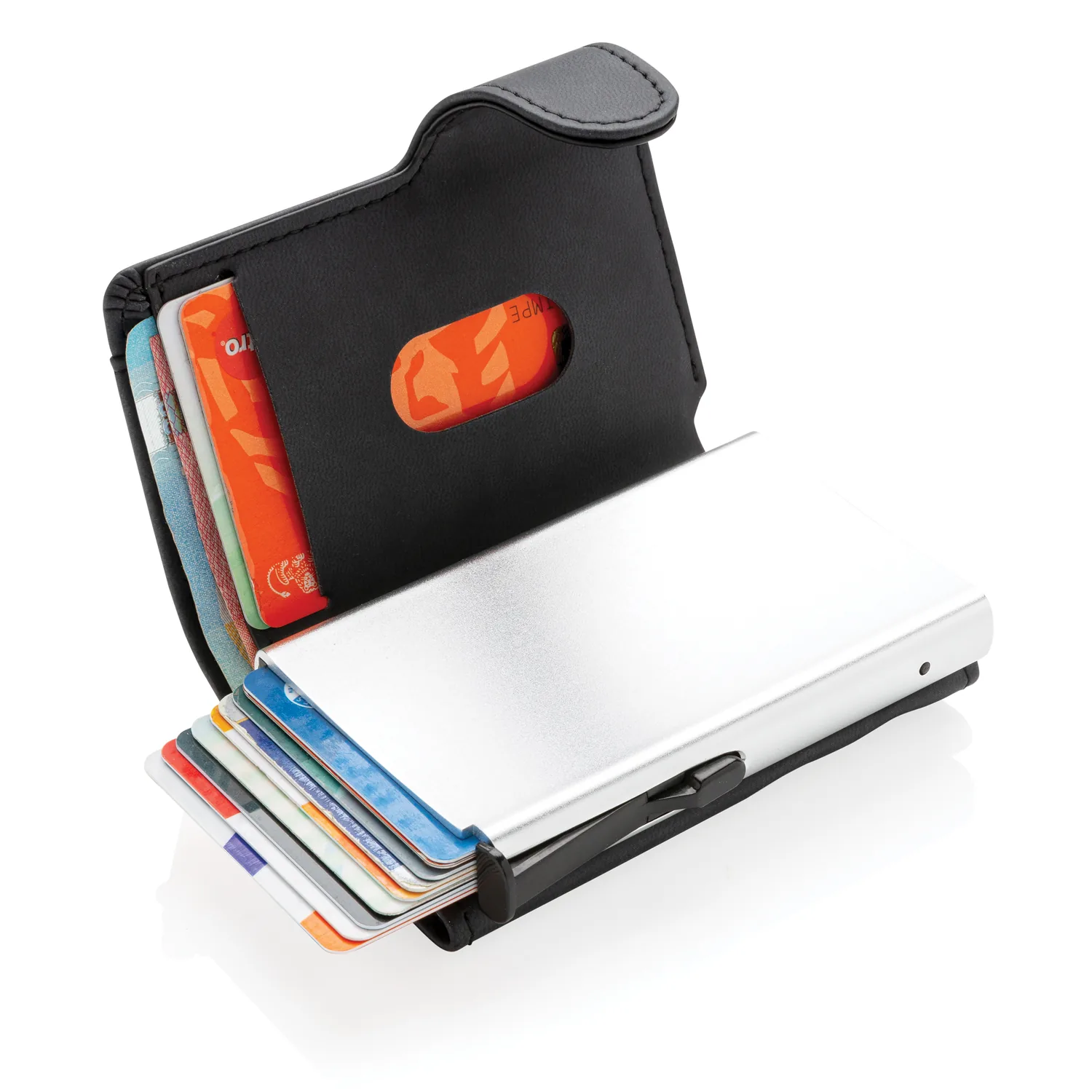 Алюминиевый картхолдер Standard с PU кошельком и защитой RFID фото 6