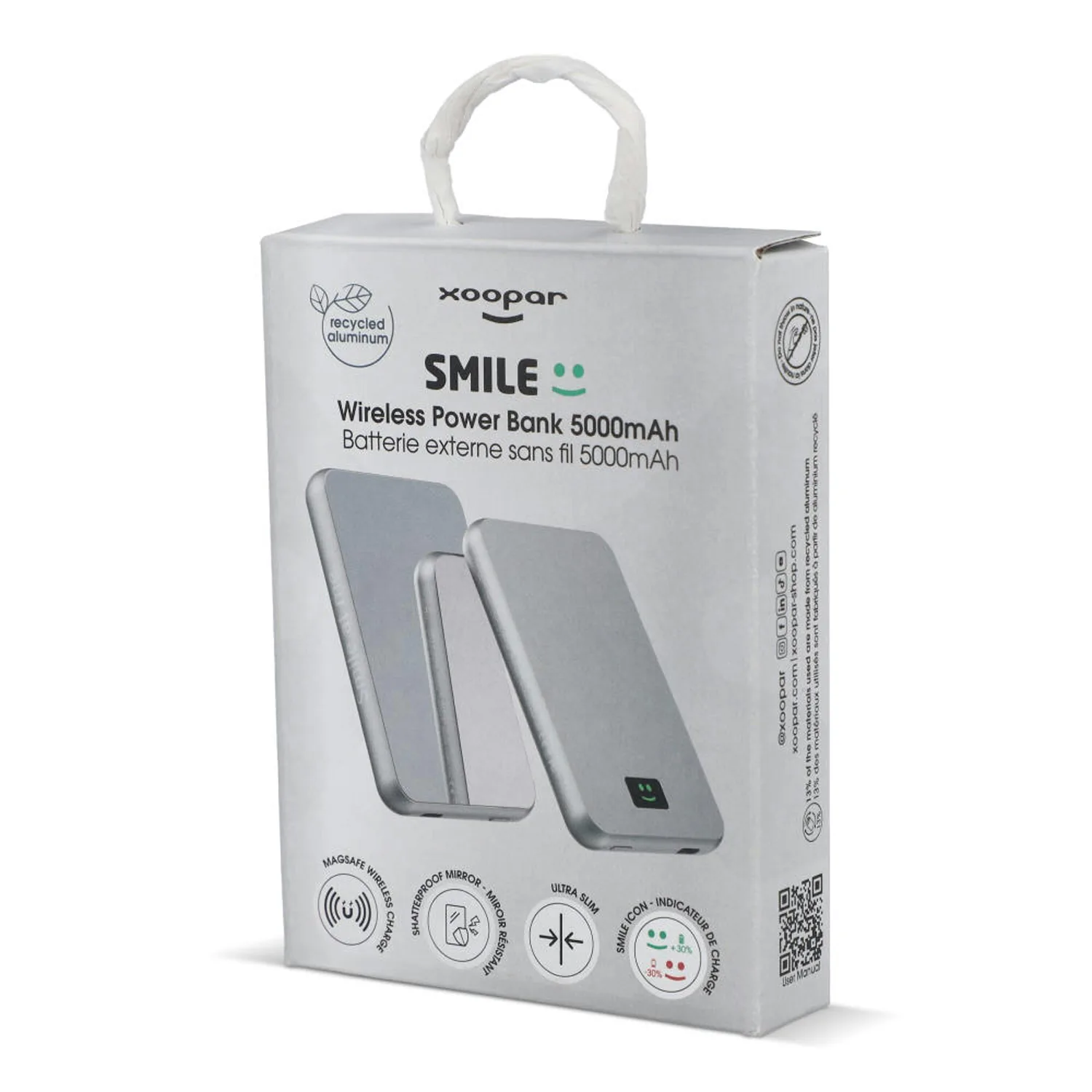 Внешний беспроводной аккумулятор Xoopar Smile с MagSafe и зеркалом, 5000 мА·ч фото 7