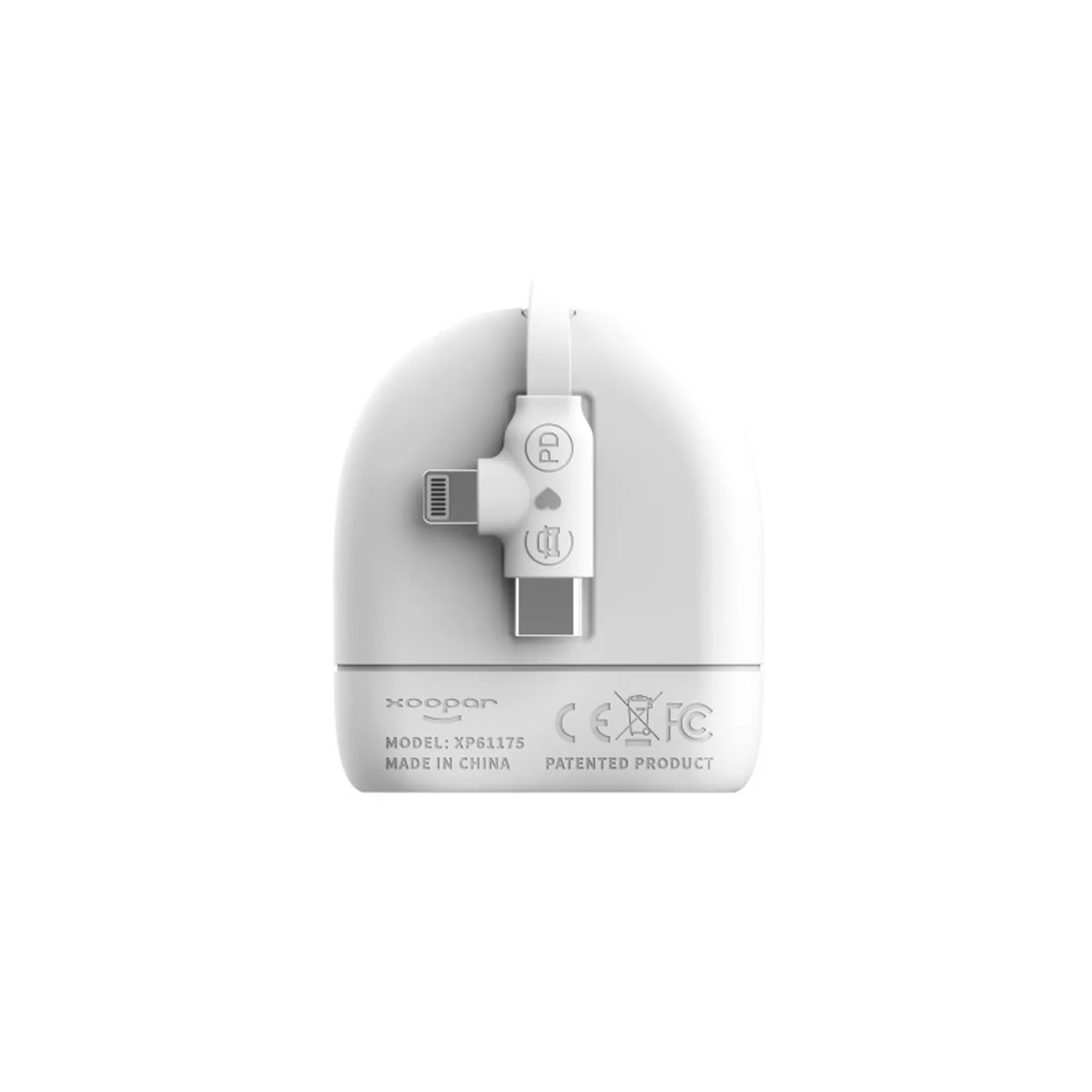 Кабель Xoopar ICE-R с ретрактором 2 в 1, разъёмы USB-C и Lightning, 60 Вт фото 2